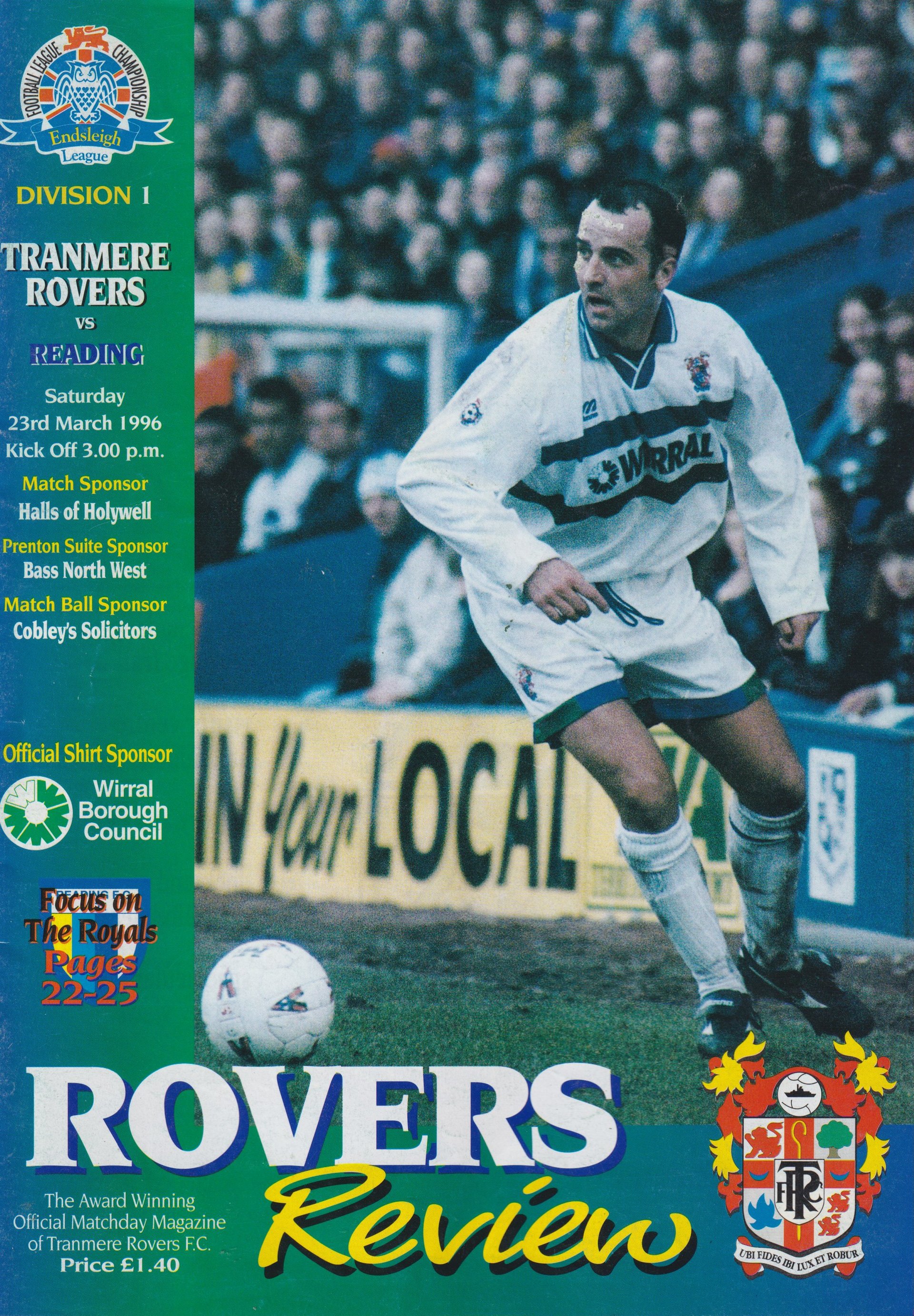 Tranmere Rovers v Reading match programme